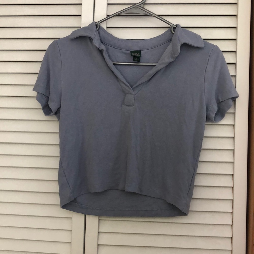 Wild fable blue polo crop top